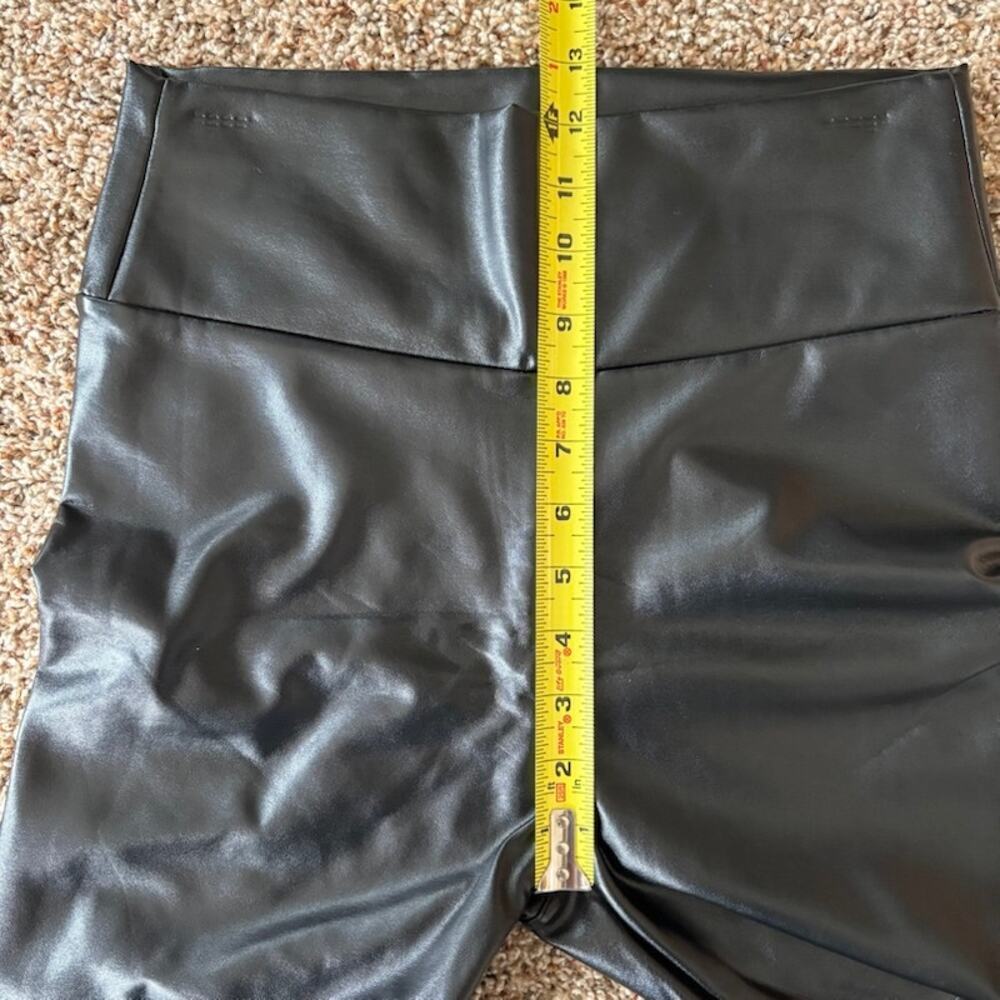 Unbranded Black Faux Leather High Waist Straight Leg Leggings sz Medium - Picture 6 of 7